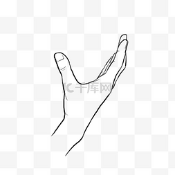 手部清洁护理图标图片_手部特写纯手绘速写线条手势局部