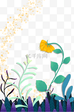 插画萤火虫图片_花草与萤火虫梦幻装饰边框