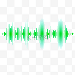 绿色像素声波曲线PNG图片