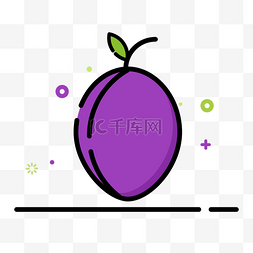 mbe水果风格图片_紫色橄榄MBE风格图标
