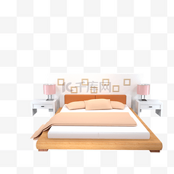 双人床图片_3D卧室家装双人床