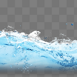 蓝色水浪图片_蓝色水花水波纹元素