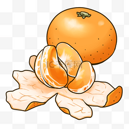 橘子手绘橘子图片_卡通手绘冬季冬天时令水果橘子
