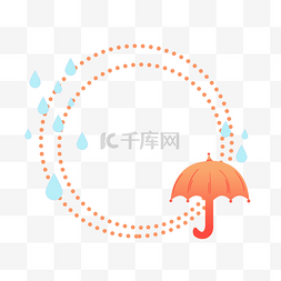 卡通雨滴雨伞标签