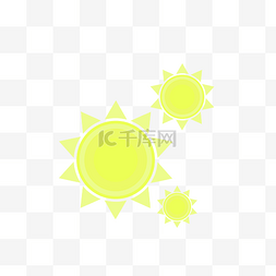 黄色扁平化太阳元素