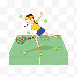 美国网球公开赛运动员训练插画