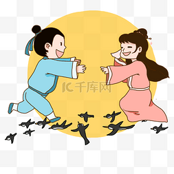 七七图片_七月初七七夕卡通可爱牛郎织女鹊