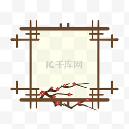 主题的插画图片_中国古风窗框主题相框
