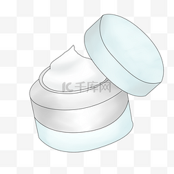 卡通化妆品装饰图片_补水面霜手绘插画