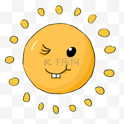 橙色卡通太阳图片_可爱的小太阳免抠图