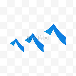 蓝色矢量山峰素材图