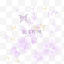 蝴蝶花朵彩绘设计素材