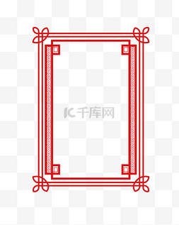 国风红色喜庆背景图片_矢量手绘中国风边框