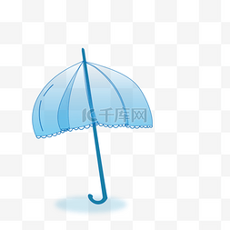 深蓝色装饰卡通小伞