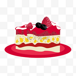 草莓装饰三角蛋糕