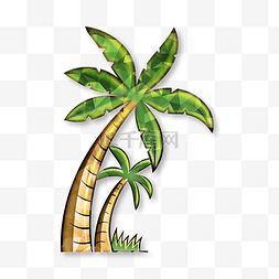 多边形图片_夏季植物椰子树几何立体