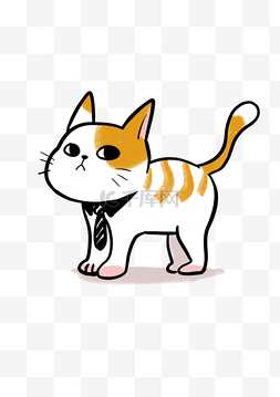 可爱小猫印花手绘图