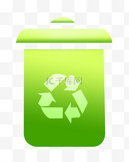 绿色环境保护插画图片_绿色环保垃圾桶插画