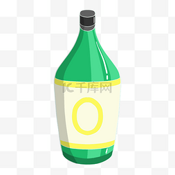 手绘绿色瓶子插画