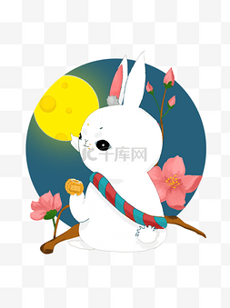 中秋节玉兔插画设计商用