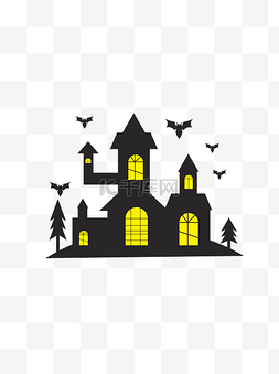 房子图片_万圣节城堡房子蝙蝠