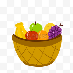 水果篮图片_香蕉葡萄水果