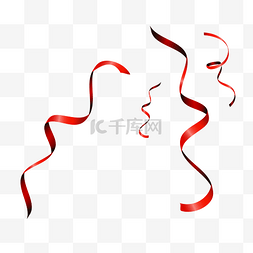 四条手绘的红色丝带