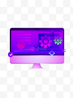 紫色电脑图片_科技风商业电脑元素