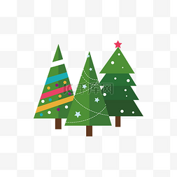 树圣诞节图片_绿色扁平化圣诞节树木