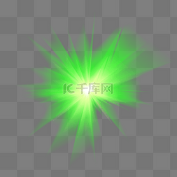 镜头光源图片_绿色光效PSD透明底