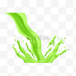 飞溅的绿色液体插画