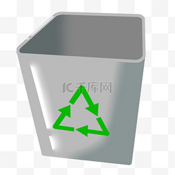 绿色可回收标志图片_塑料垃圾桶