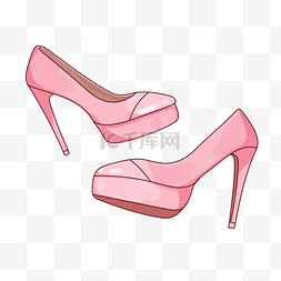 卡通防水图片_粉色浪漫粉色高跟鞋