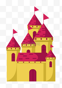红色装饰城堡插画