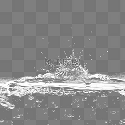 水浪蝴蝶图片_白色水纹水浪元素