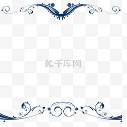 蓝色复古婚礼海洋装饰边框