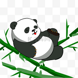 手绘动物熊猫插画