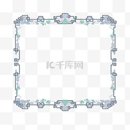 服装logo图片_中国风纹理回纹葡萄藤边框PSD分层