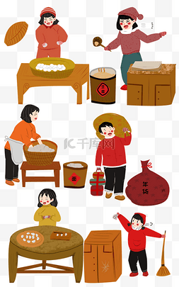 过年年货插画图片_新年过年习俗插画合集