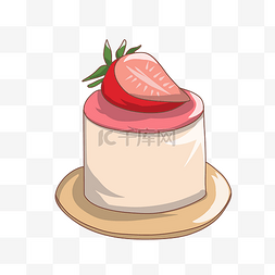 情人节草莓蛋糕插画
