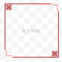 红色渐变几何线条图片_红色渐变几何矩形边框