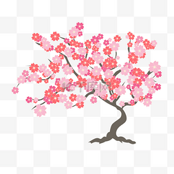 赏樱图片_春天粉色扁平风樱花树