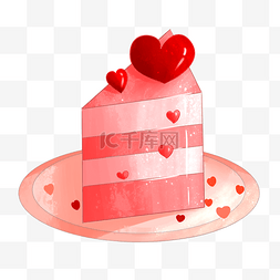 蛋糕盘子图片_手绘情人节蛋糕插画
