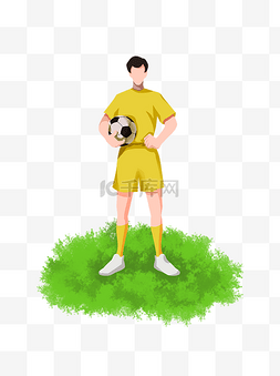 彩色足球人图片_手抱足球人物元素设计商用元素