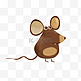 褐色的老鼠手绘插画