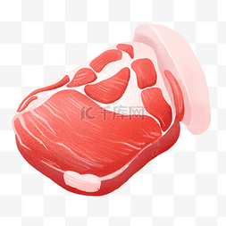 肉类食物图片_手绘食物新鲜切块仿真猪肉