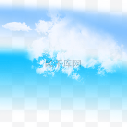 蓝色天空免抠图片_清新蓝天白云矢量元素