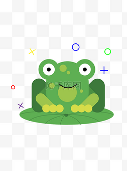 卡通可爱动物小青蛙设计孟菲斯装