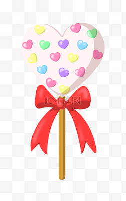 可爱的心形装饰图片_可爱的心形棒棒糖插画