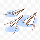 手绘三个向上飞的纸飞机PNG免抠素材